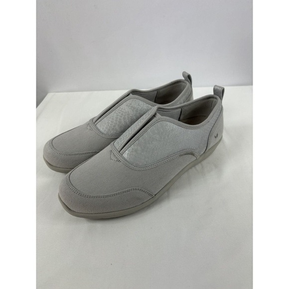 Vionic Magnolia Denver Slip On Sneakers Light Grey Canvas Snakeprint 10 Orthotic - Picture 5 of 11